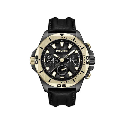 Black Artificial Leather Dress Watch