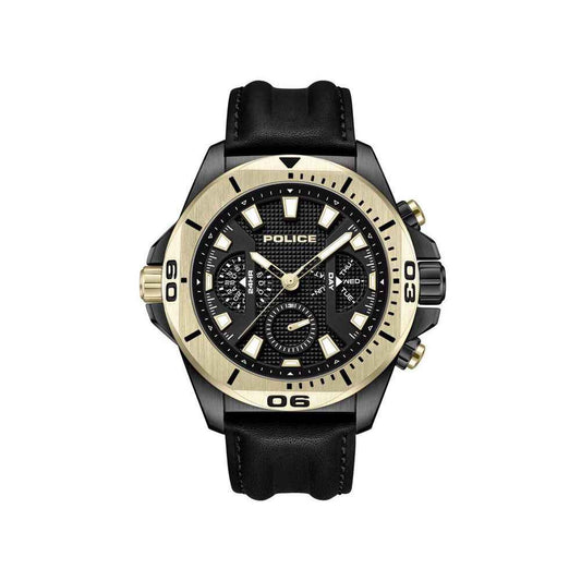 Black Artificial Leather Dress Watch