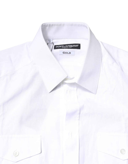 White GOLD Button Down Casual Men Polo Shirt