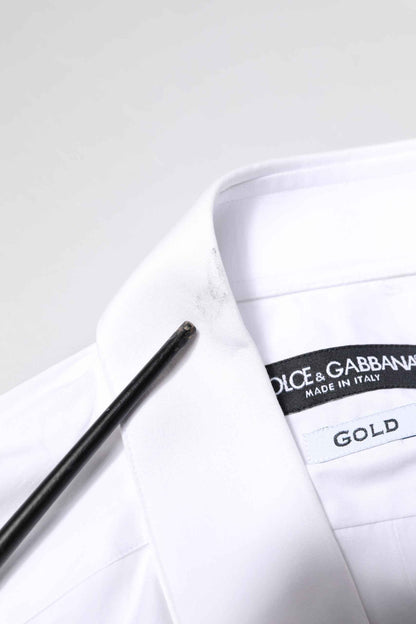 White GOLD Cotton Long Sleeves Men Dress Shirt