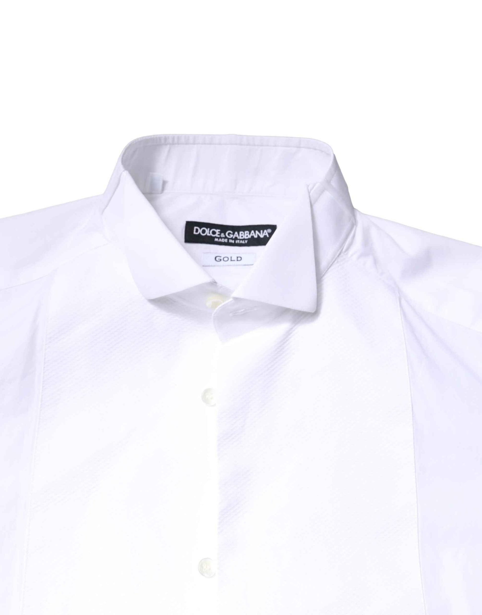 White GOLD CottonPoplin Bib Formal Dress Shirt