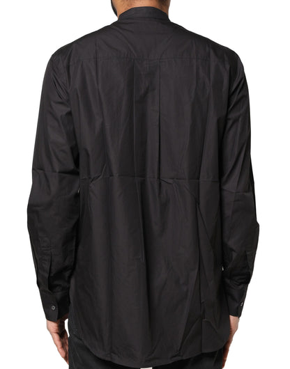 Black Cotton Button Down Men Casual Shirt