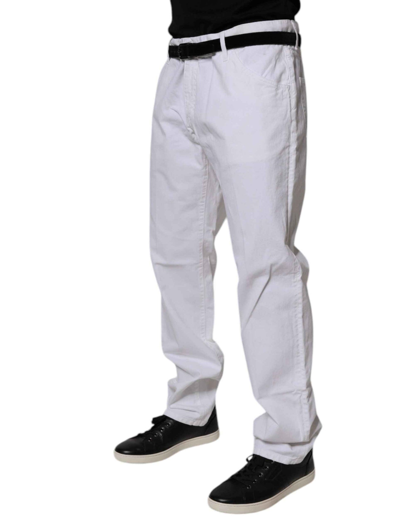 White Cotton Straight Men Denim Jeans