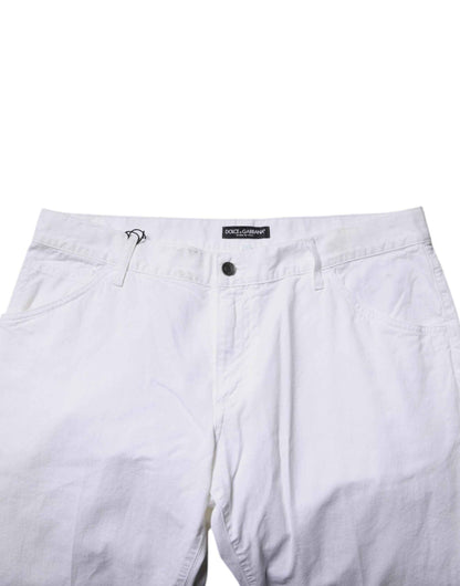 White Cotton Straight Men Denim Jeans