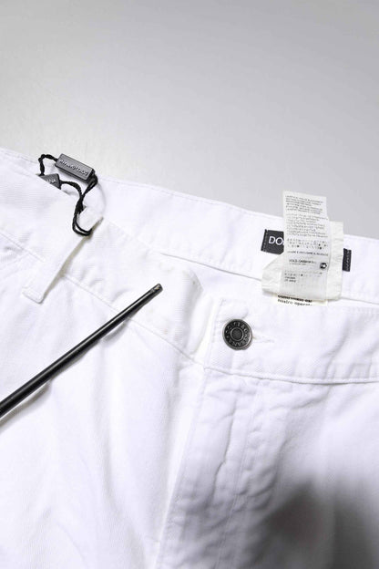 White Cotton Straight Men Denim Jeans