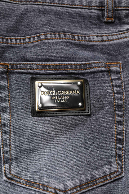 Dark Gray Cotton Stretch Skinny Denim Jeans