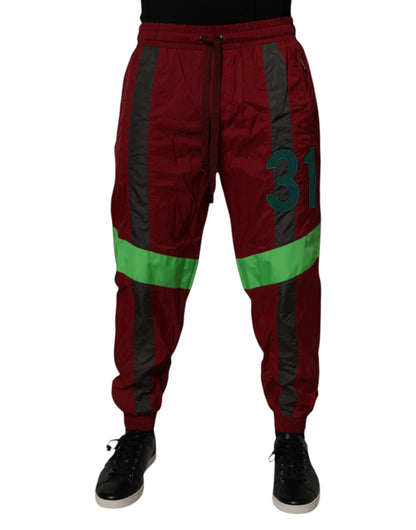 Maroon Nylon Men Jogger Sweatpants Pants