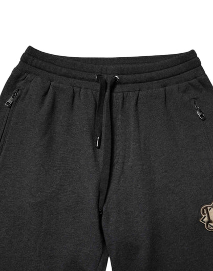 Dark Gray Logo Cotton Jogger Sweatpants Pants