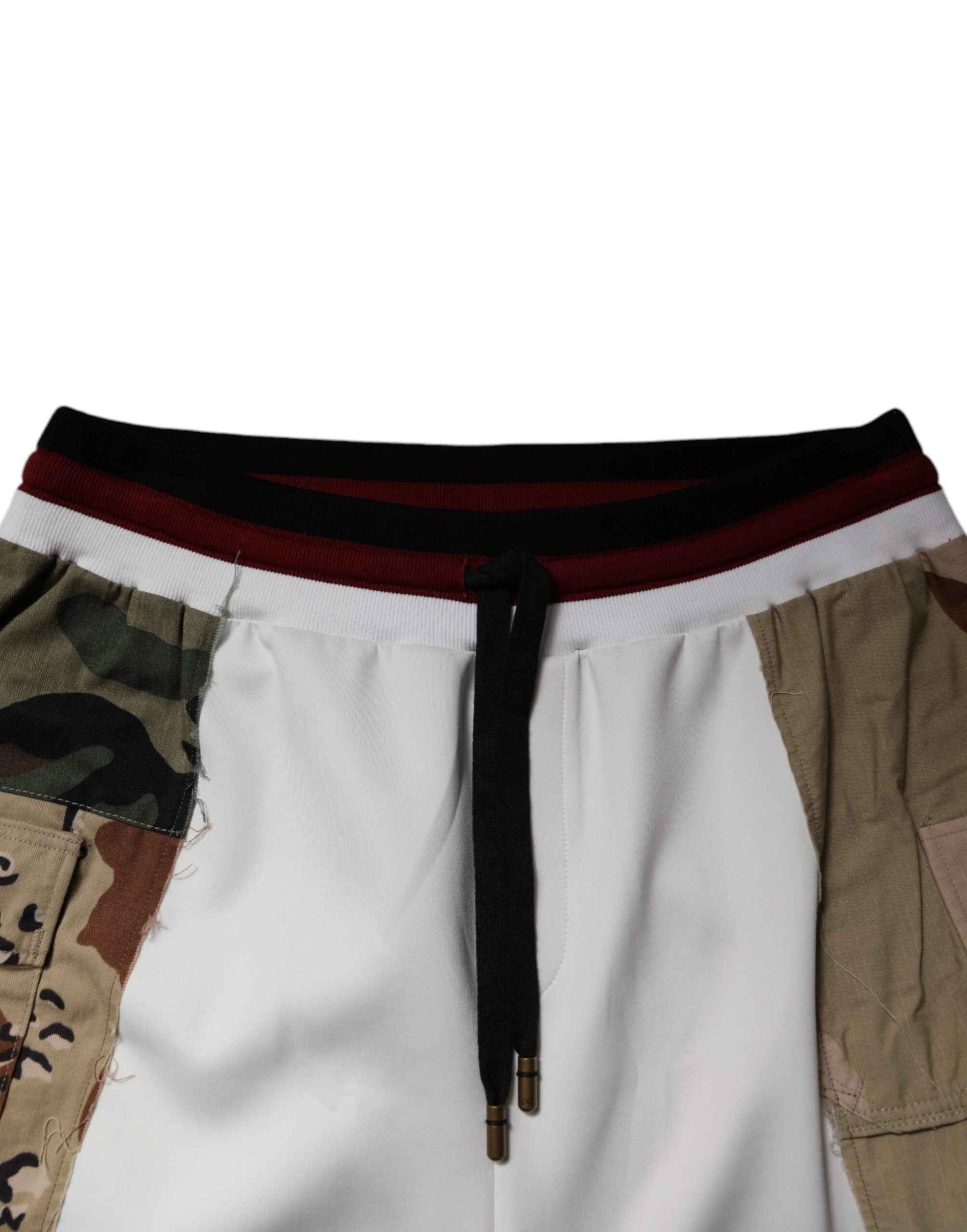 White Camouflage Patchwork Sweatpants Pants