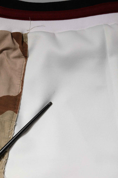 White Camouflage Patchwork Sweatpants Pants