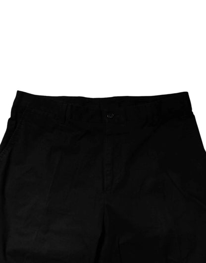 Black Cotton Stretch Skinny Dress Formal Pants