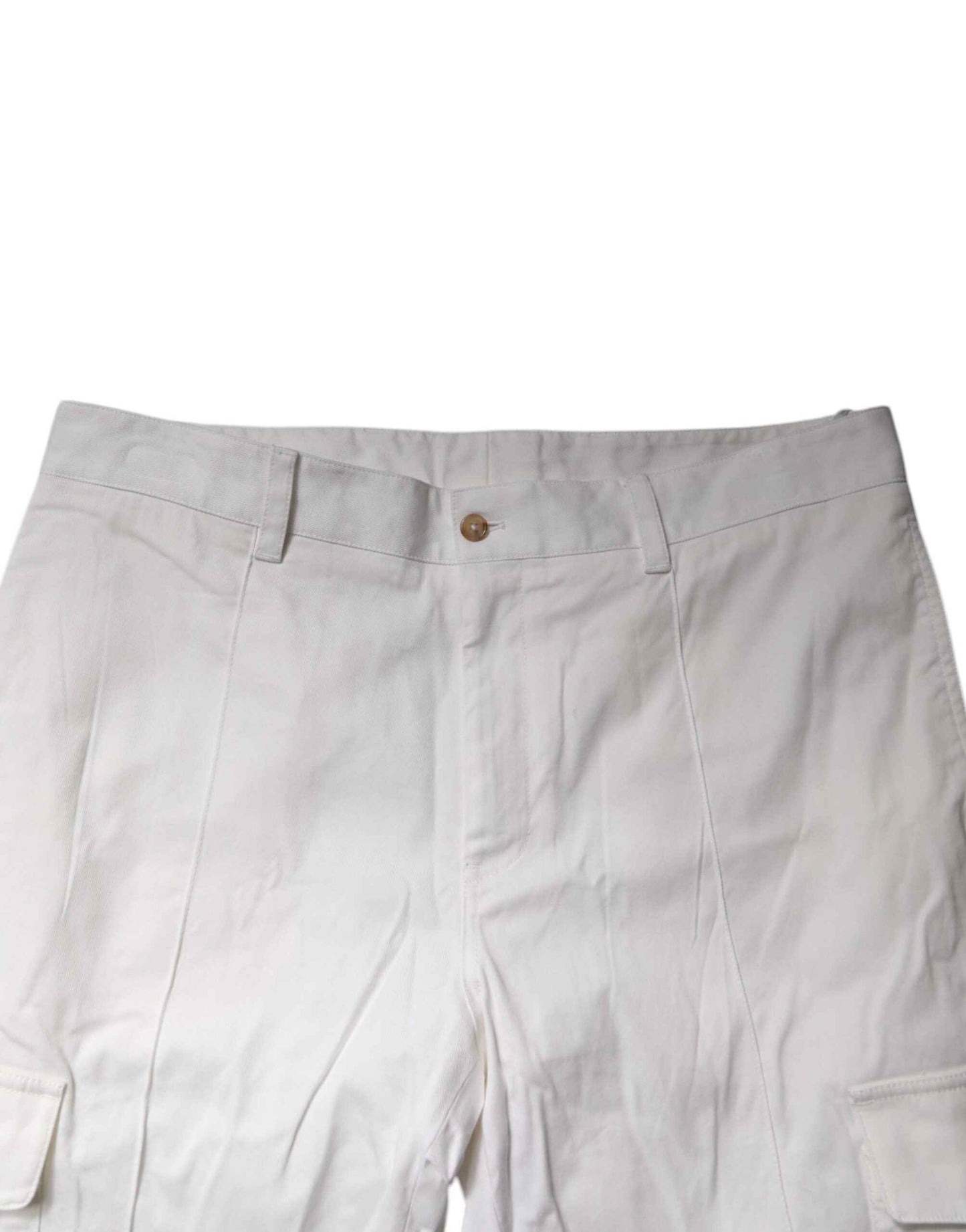 White Cotton Jogger Cargo Skinny Pants