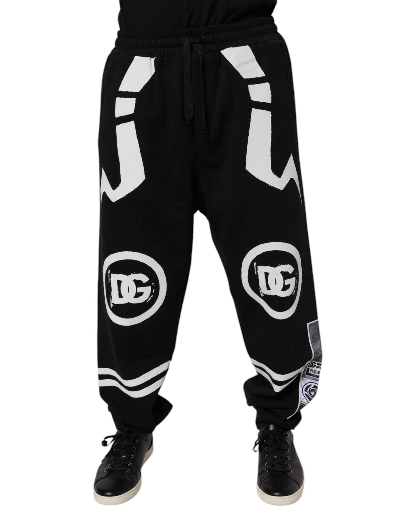 Black Logo Cotton Jogger Sweatpants Pants