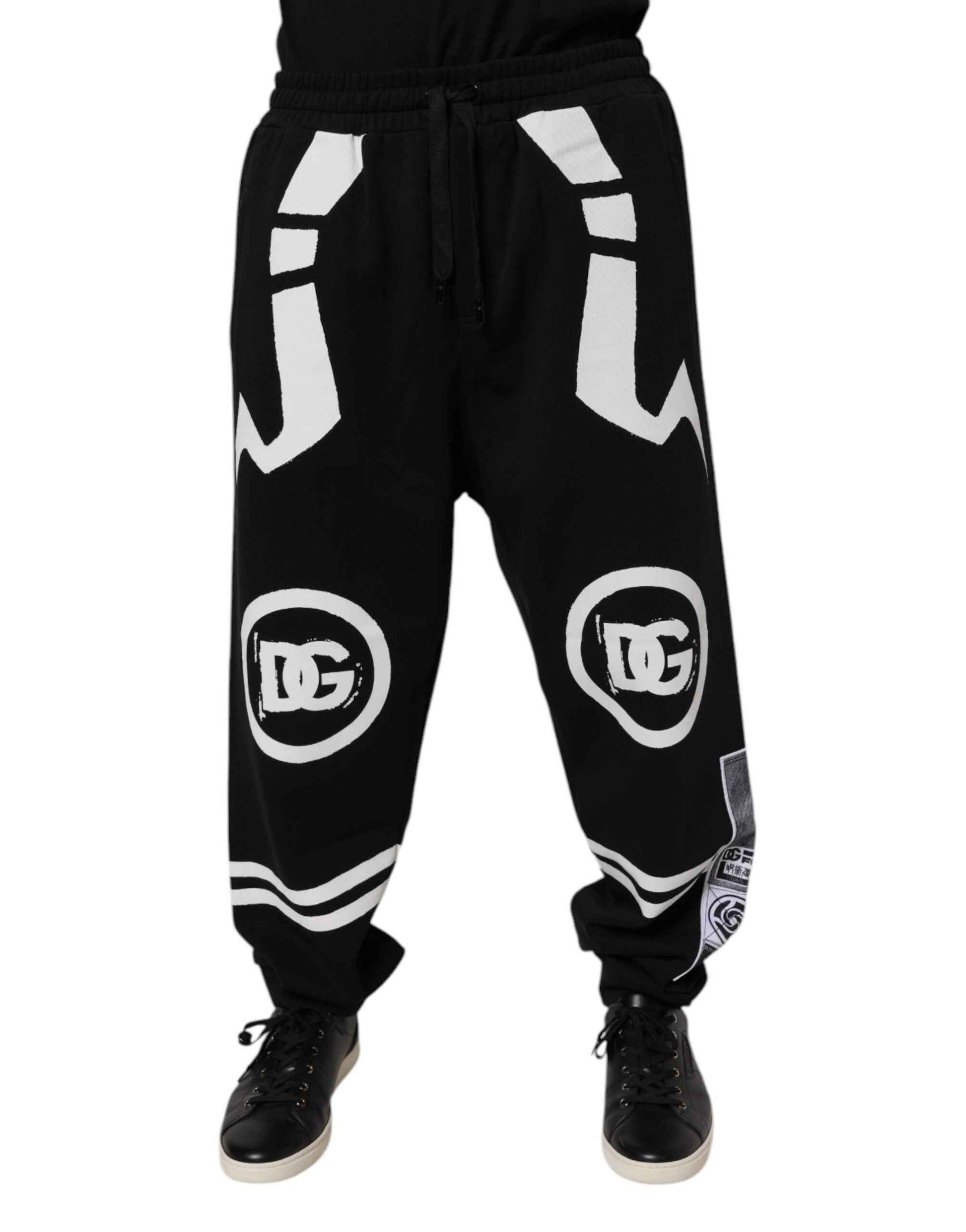Black Logo Cotton Jogger Sweatpants Pants