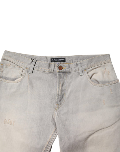 Light Gray Cotton Skinny Denim Jeans