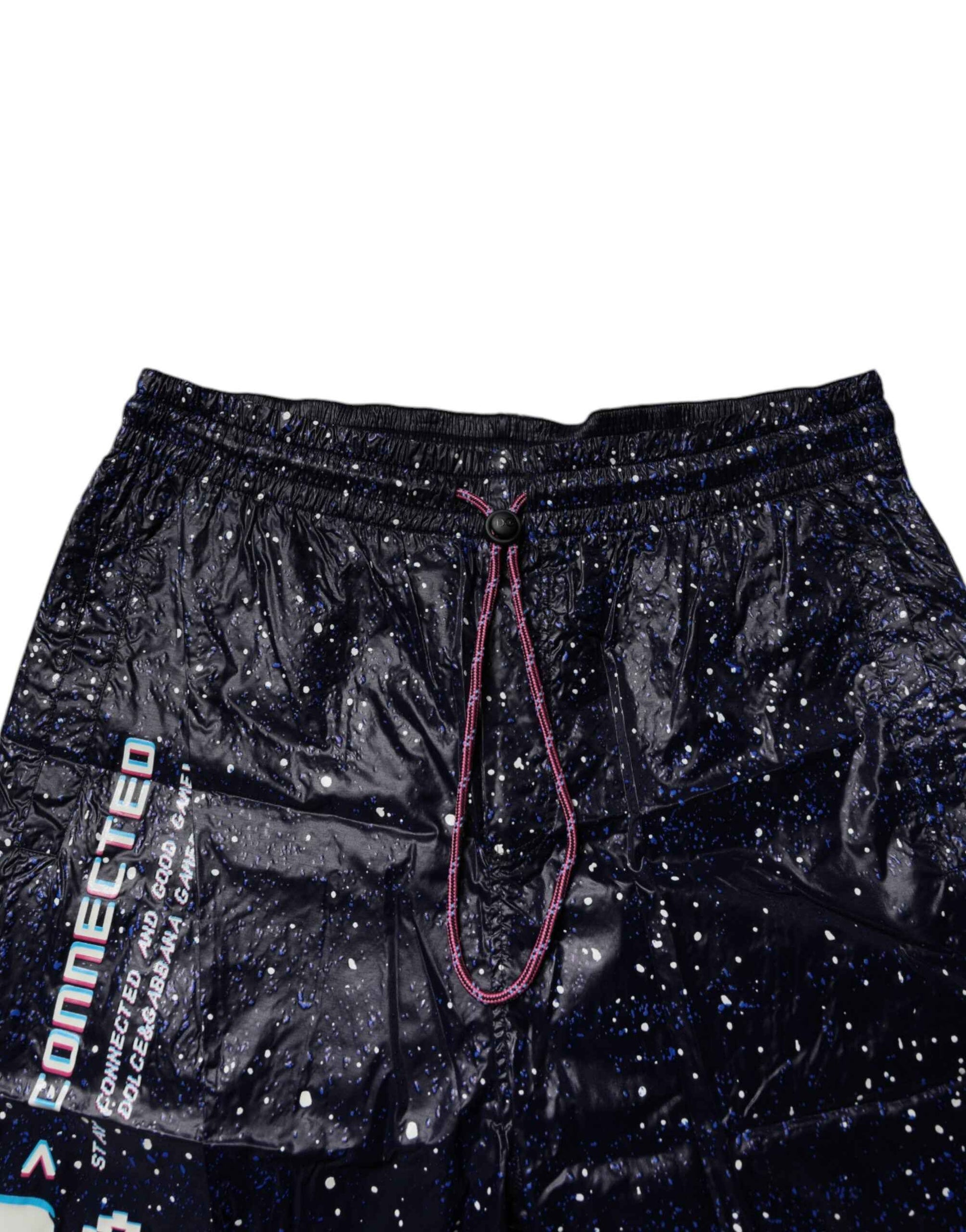 Dark Blue DG Game Print Cotton Jogger Pants