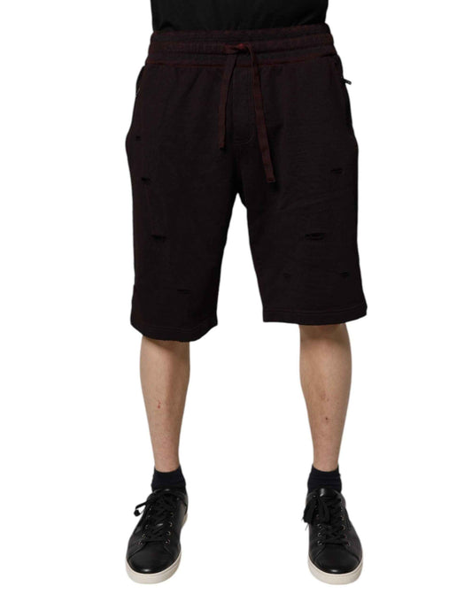 Bordeaux Cotton Bermuda Sweatshorts Shorts
