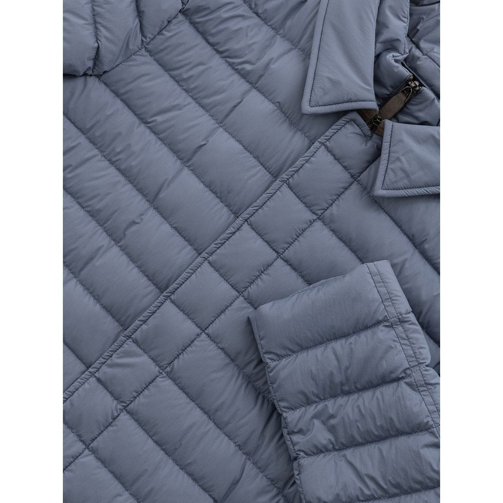 Blue Polyester Coat