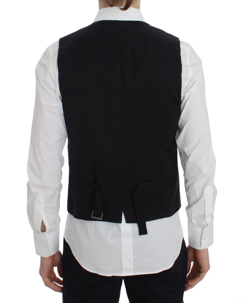 Gray Striped Formal Vest Dolce & Gabbana