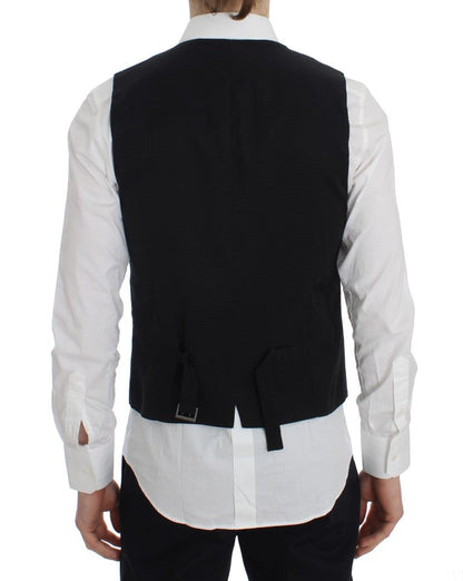 Gray Striped Formal Vest Dolce & Gabbana