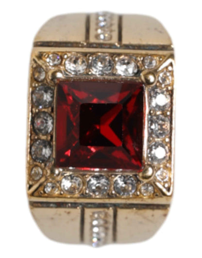 Gold Tone Sterling Silver 925 Crystals Ring
