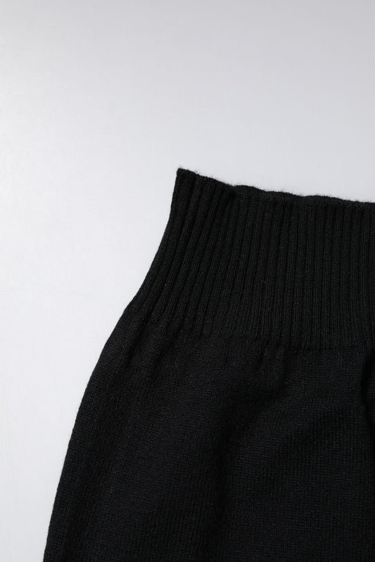 Black Cashmere Knitted Neck Warmer Foulard Scarf