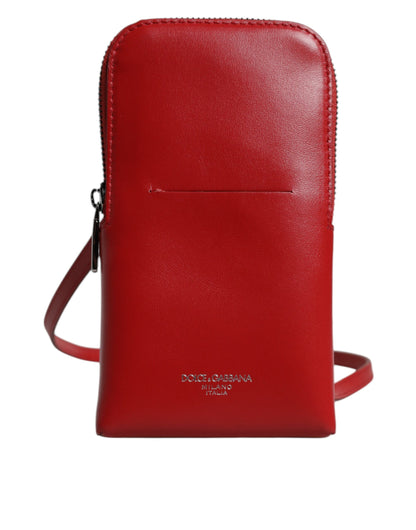 Red Leather Purse Phone Sling Crossbody Neck Strap Bag