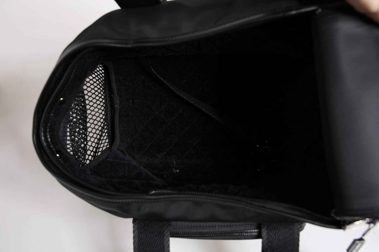 Black Shoulder Strap Pet Carry Logo Plaque Bag