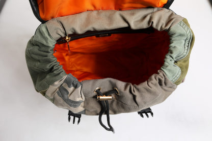 Military Green Patchwork School Backpack Bag