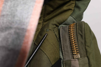 Military Green Patchwork Travel Backpack Bag