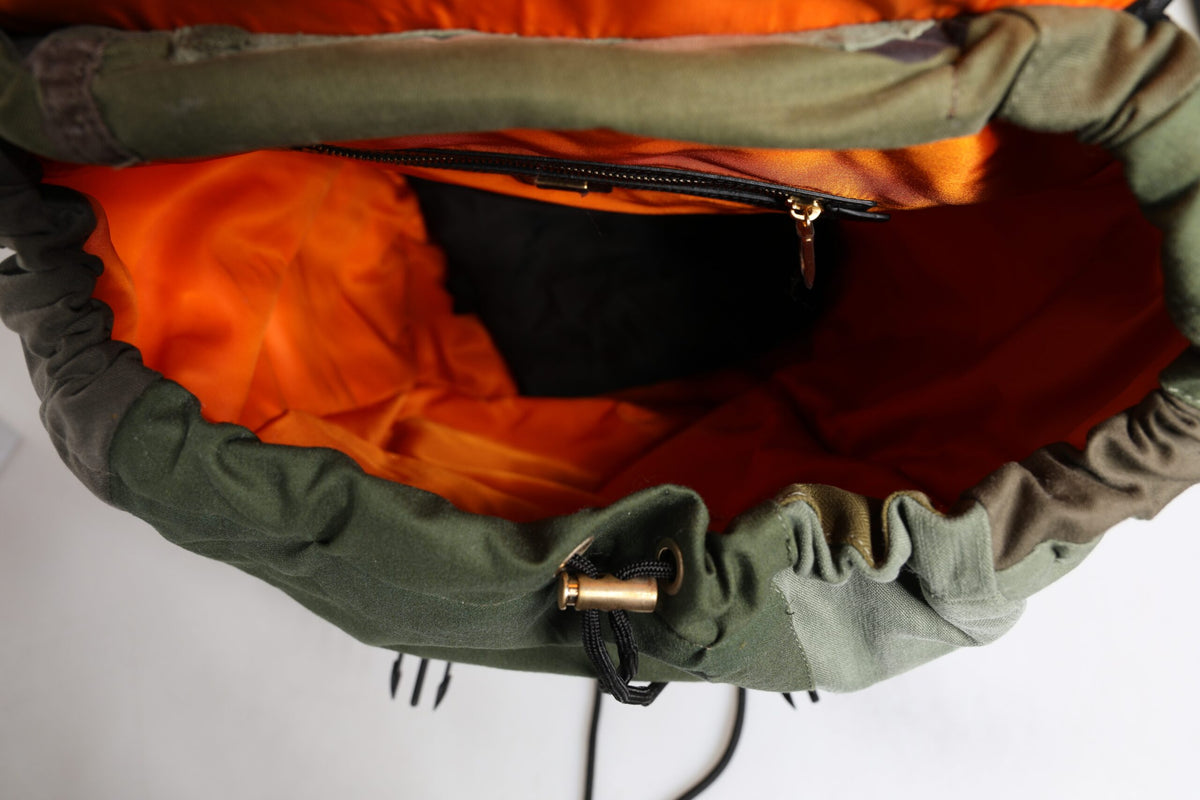 Military Green Patchwork Travel Backpack Bag
