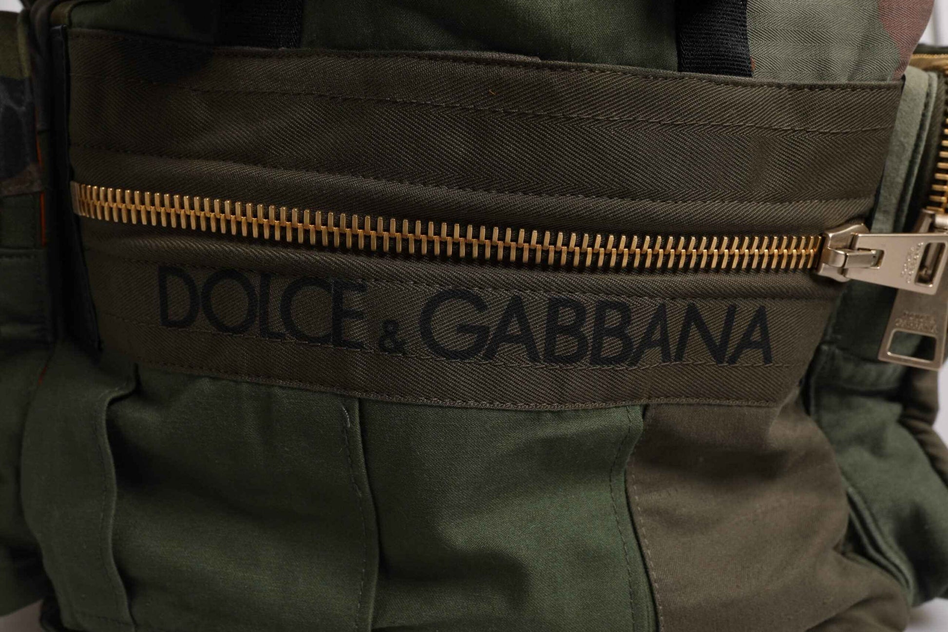 Military Green Patchwork Travel Backpack Bag