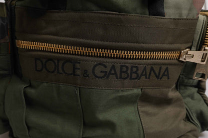 Military Green Patchwork Travel Backpack Bag