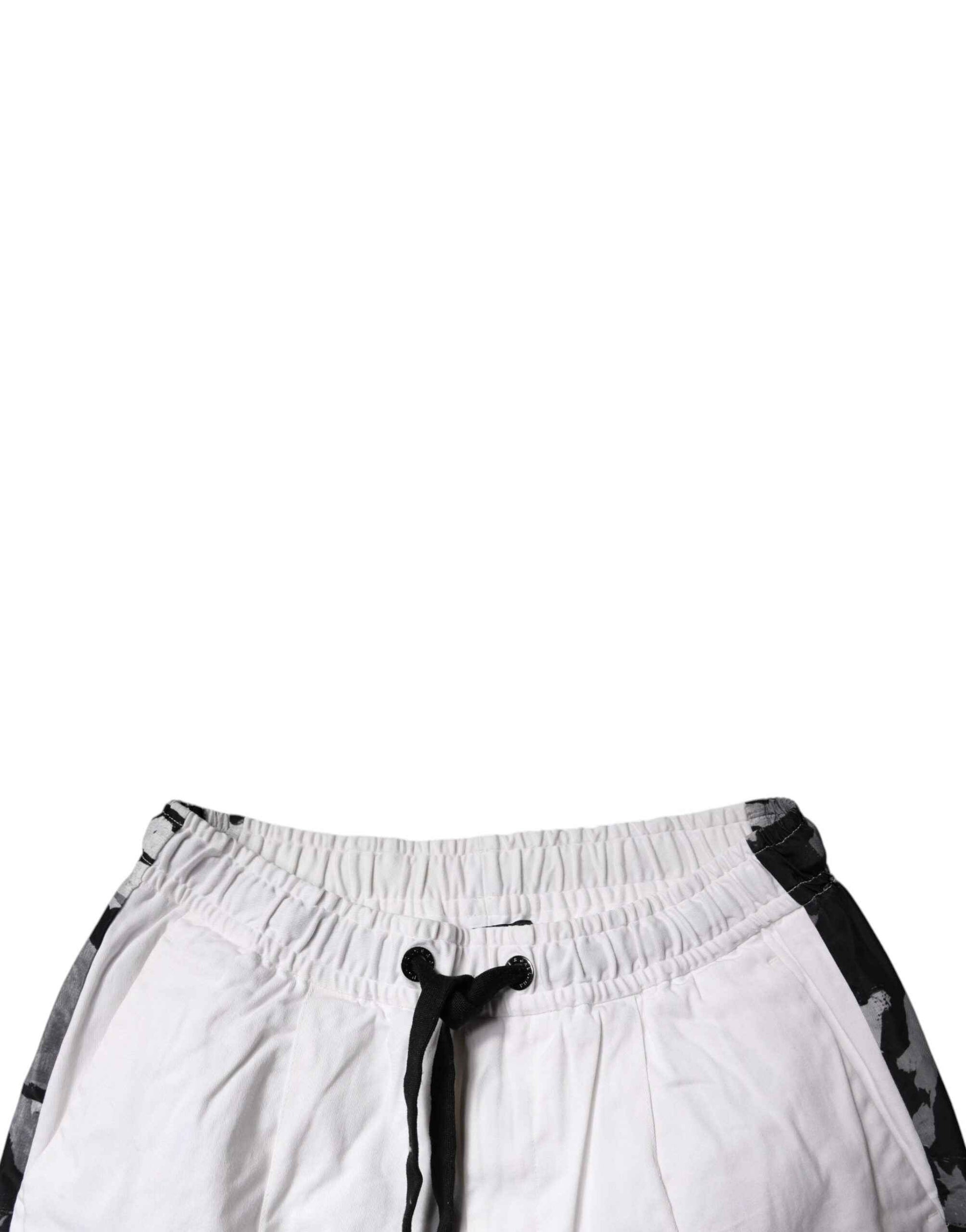White Cotton Cargo Jogger Sweatpants Pants