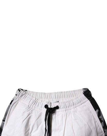 White Cotton Cargo Jogger Sweatpants Pants