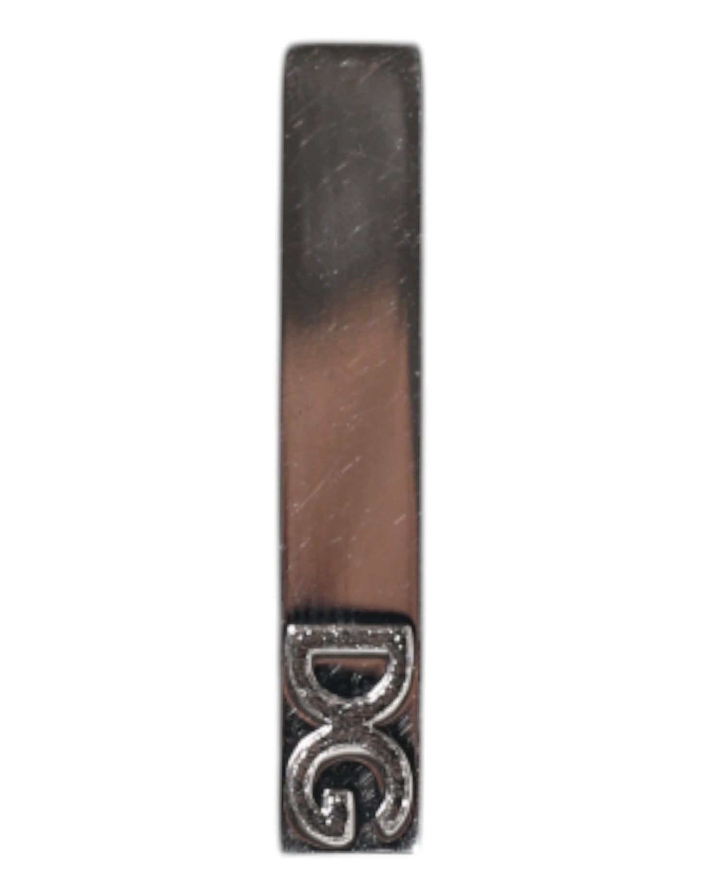 Silver Tone Brass Logo Branded Tie Clip Bar