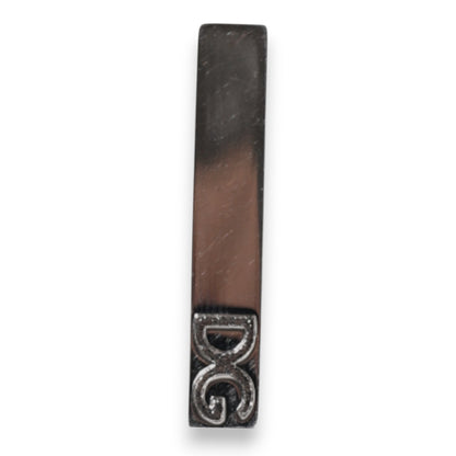 Silver Tone Brass Logo Branded Tie Clip Bar