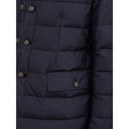 Blue Polyester Coat