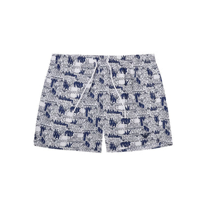 White Polyester Swim Shorts