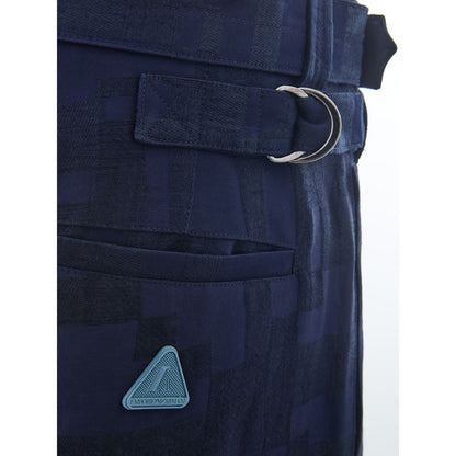 Blue Linen Casual Pants