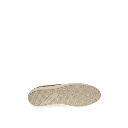 Brown Suede Leather Athletic Sneakers