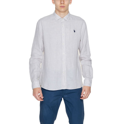Beige Linen Dress Shirt