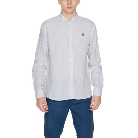 Beige Linen Dress Shirt