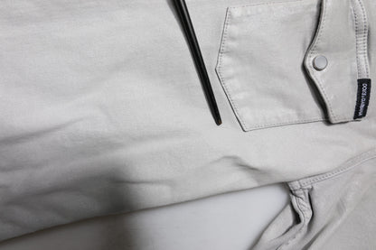 Metallic Gray Cotton Button Down Shirt