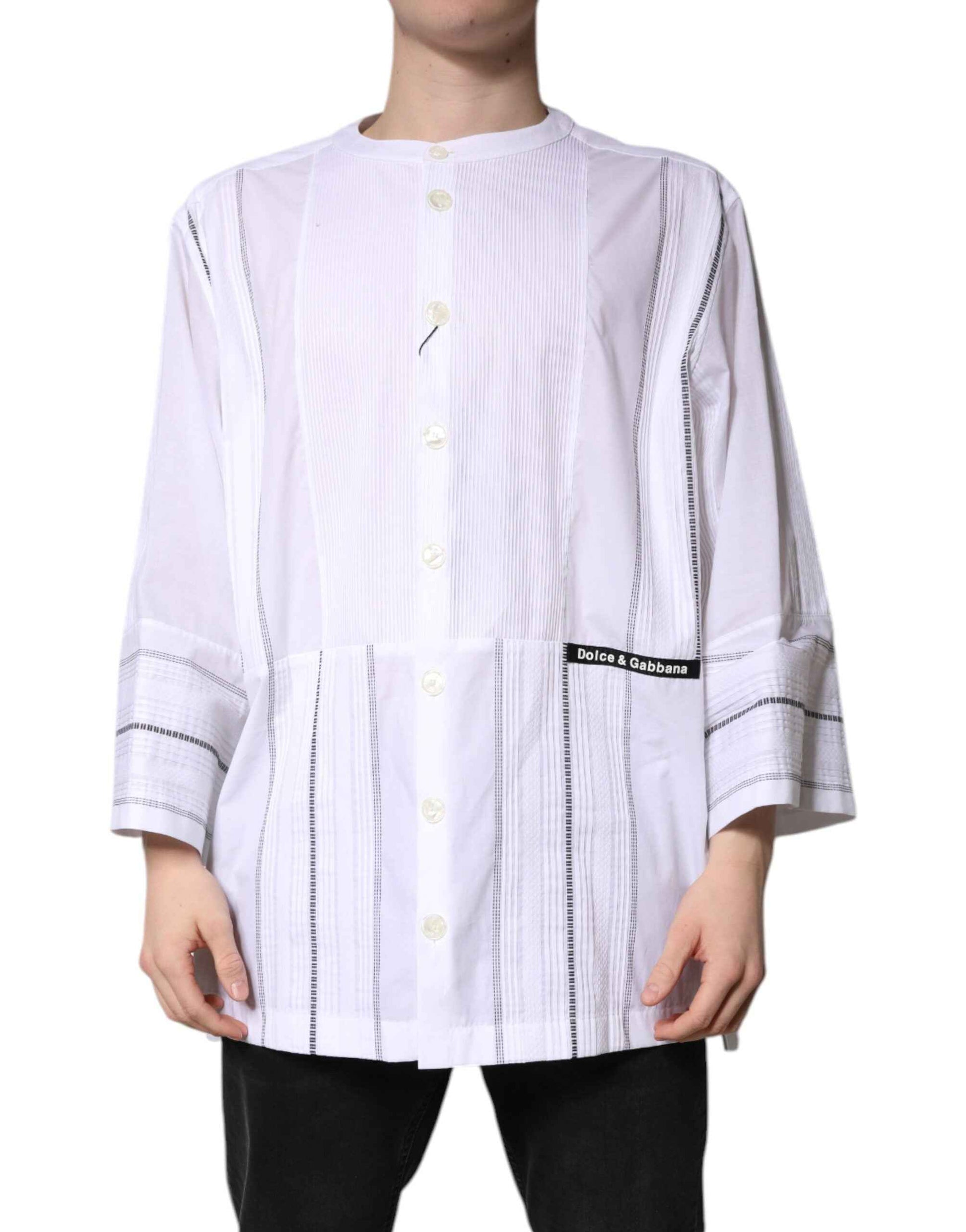 White Cotton Button Down Long Sleeves Shirt