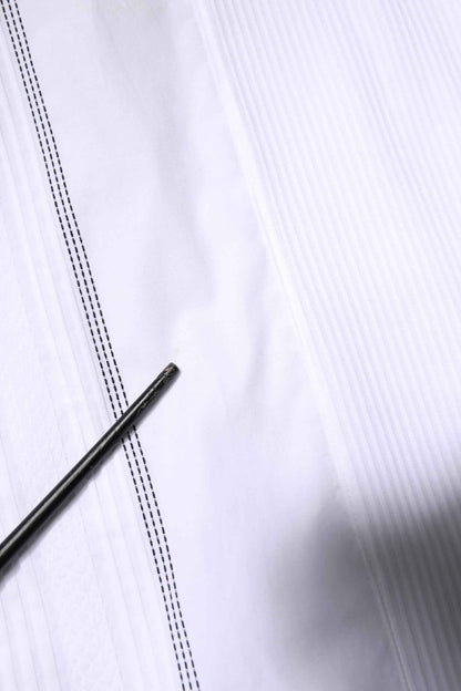 White Cotton Button Down Long Sleeves Shirt