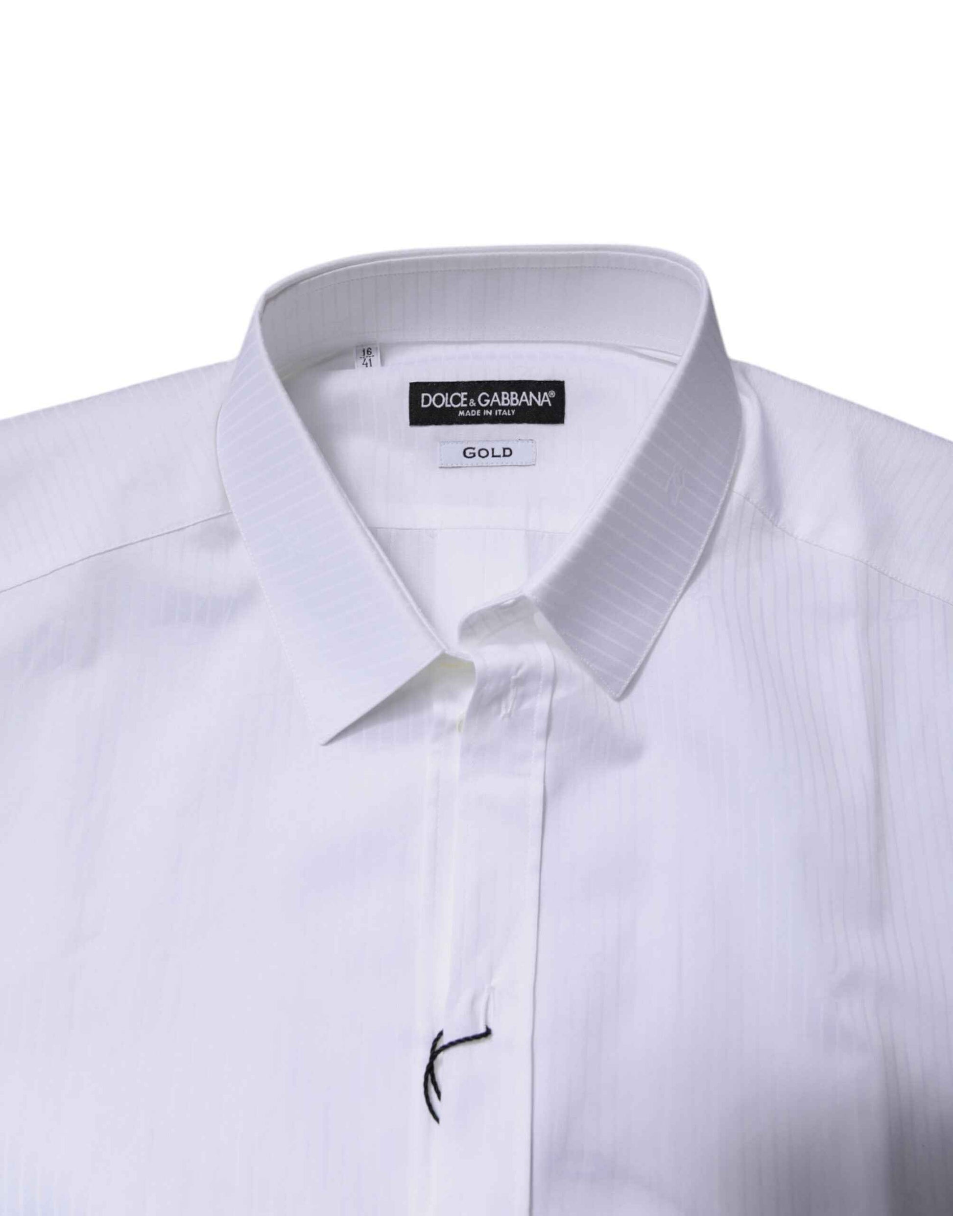 White Cotton Collared GOLD Dress Formal Shirt