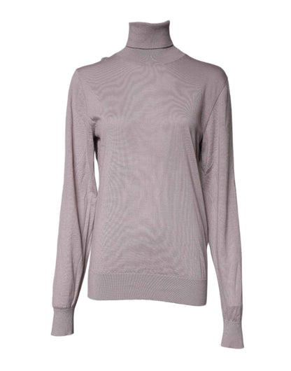 Brown Cashmere Turtleneck Pullover Sweater