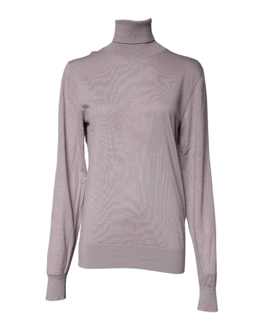 Brown Cashmere Turtleneck Pullover Sweater