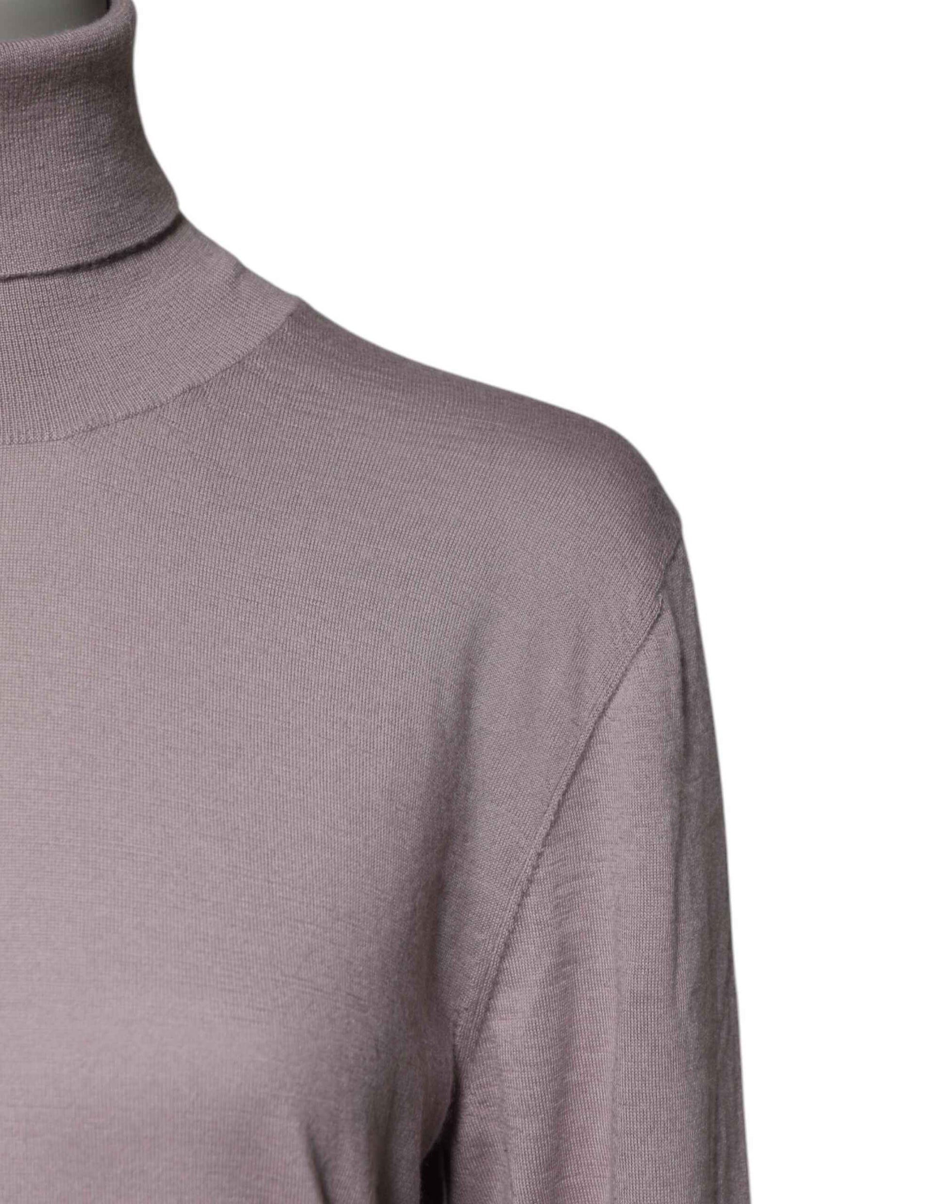 Brown Cashmere Turtleneck Pullover Sweater